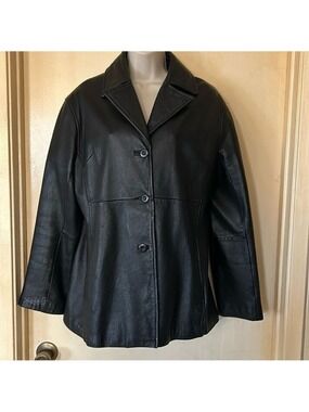 Wilsons black leather coat size L